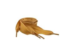GreatRise Lot de 2 paires de lacets ondulés de 2,5 cm - Ruban plat - Une couche - Sangle en tissu - Pour chaussures de sport, chaussures d'enfant et femme, ballerines, jaune terreux - 80 cm