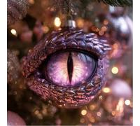 GreatRise Lot de 2 pendentifs œil de dragon en acrylique 2D plats - Œil de dragon - Décoration de sapin de Noël à suspendre - Yeux effrayants - Décoration pour sapin de Noël - Violet