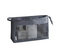 GreatRise Lot de 2 trousses de toilette en maille avec fermeture éclair - 26 x 8 x 15 cm - Portable - Pour homme et femme - Organiseur de maquillage - Fonction support - Sac de transport pour produits