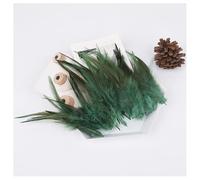 GreatRise Lot de 200 plumes colorées naturelles de coq - 10 à 15 cm - Pour bricolage, attrape-rêves, costumes, chapeaux, masques, accessoires de décoration de fête - Vert foncé