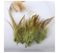 GreatRise Lot de 200 plumes indiennes de 10 à 15 cm pour travaux manuels, attrape-rêves, costumes, chapeaux, masques, accessoires de décoration de fête, vert armée