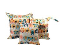 GreatRise Lot de 3 sacs à couches réutilisables pour bébé - Organisateur étanche pour couches, lingettes, crème - Poches nasales pour les déplacements, la maternelle - Style 21