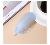 GreatRise Lot de 50 plumes colorées naturelles et douces - 8-12 cm - Pour le bricolage, masques, chapeaux, boucles d'oreilles, mariage, Noël, fête - Bleu clair