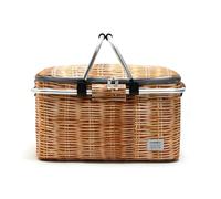 GreatRise Panier de pique-nique avec isolation, motif en osier, panier de courses pliable 25L, sac isotherme, sac isotherme, sac isotherme, panier isotherme, boîte isotherme rabattable, sac de