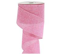 GreatRise Rouleau de ruban de jute 4 cm x 5 m en toile de jute pour Noël, mariage, anniversaire, cadeaux, maison, fête, décoration rose