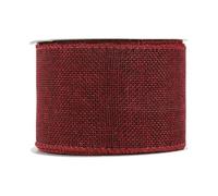 GreatRise Rouleau de ruban de jute 4 cm x 5 m - Ruban décoratif en toile de jute - Pour Noël, mariage, anniversaire, cadeau, maison, fête, décoration - Bordeaux