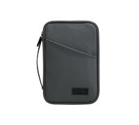 GreatRise Sac de passeport étanche pour homme et femme - Portable - Avec bloqueur RFID, plusieurs compartiments pour 4 passeports, cartes de crédit, billets d'avion, pièces de monnaie - Gris