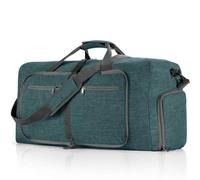 GreatRise Sac de voyage pliable 65 l - Grand sac de nuit - Sac de sport pour homme et femme - Avec compartiment à chaussures - Sac de transport pour weekend, fitness, voyage, camping, vert