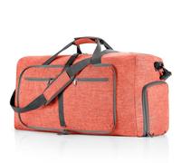 GreatRise Sac de voyage pliable 65 l - Grand sac de nuit - Sac de sport pour homme et femme - Avec compartiment à chaussures - Sac de transport pour weekend, fitness, voyage, camping, Rose