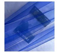 GreatRise Tissu en maille transparente au mètre - 1,5 m - Couleur unie - Tissu organza doux - Tissu décoratif pour bricolage, costumes, robe de mariée, voile, rideaux - Bleu - 1 m