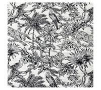 GreatRise Tissu jacquard 150 cm de large en coton vendu au mètre Motif floral vintage Tissu décoratif Polyester Coton Tissu à coudre pour vêtements DIY Rideaux Nappes Noir 3 Yard