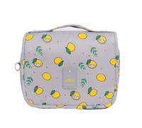GreatRise Trousse de toilette à suspendre - Pliable - Pour homme et femme - Imperméable - Organisateur de voyage - Avec crochet - Pour produits de toilette, gris citron