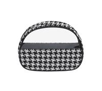 GreatRise Trousse de toilette blanche et noire pour femme - Étanche - Trousse de maquillage - Motif léopard - Organiseur portable avec poignée, #3-houndstooth