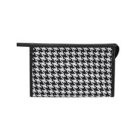 GreatRise Trousse de toilette blanche et noire pour femme - Étanche - Trousse de maquillage - Motif léopard - Organiseur portable avec poignée, #2-houndstooth