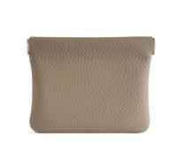 GreatRise Trousse de toilette en cuir véritable - Petite trousse de maquillage portable à fermeture automatique - Sans fermeture éclair - Pour pièces de monnaie, écouteurs, bijoux, pour sortir, faire