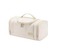 GreatRise Trousse de toilette étanche pour femme - Sac de toilette - Sac de voyage - Sac de rangement avec poignée - Pour enfants, femmes, hommes, beige