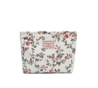 GreatRise Trousse de toilette vintage pour femme avec motif floral imprimé floral Trousse de maquillage de voyage Organiseur portable Poche zippée pour femme et fille, beige