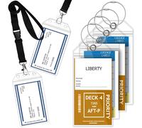 GreatShield Porte-étiquette de bagage Cruise (paquet de 4) + porte-carte d'identité avec lanière (paquet de 2), pochette zippée en PVC résistante aux intempéries et boucle en acier pour Cruise Line