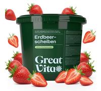 GreatVita Gefriergetrocknete Erdbeeren 400g - Knusprige Erdbeerscheiben ohne Zuckerzusatz - Gefriergetrocknete Früchte - Freeze-Dried Strawberries - Snack & Topping für Müsli, Joghurt & Smoothies