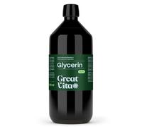 GreatVita Glycérine 1000 ml 99,5% | D’origine végétale et vegan - utilisations polyvalentes pour la cosmétique, les soins de la peau et les projets DIY | Incolore et inodore, faible viscosité