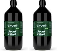 GreatVita Glycérine 1000 ml 99,5% | D’origine végétale et vegan - utilisations polyvalentes pour la cosmétique, les soins de la peau et les projets DIY | Incolore et inodore, faible viscosité