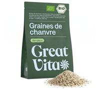 GreatVita Graines de Chanvre Bio Décortiquées 1kg, Graine de Chanvre Bio Crue, Hemp Seeds Premium - Riches en Protéines et Oméga-3, Vegan, Sans Gluten, Sans OGM
