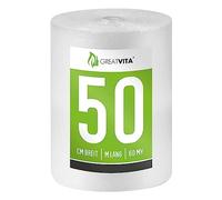 GreatVita - Lot de 2 rouleaux de papier bulle - 0,5 x 50 m (60 my) - Qualité supérieure - Idéal pour expédition, emballage, déménagement - Matériel d'emballage