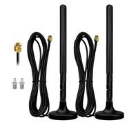 Greatzer 2 PCS 5G LTE Antenne Amplificateur Signal Magnetic Base Antenna Intérieur et Extérieur 15DBi Omnidirectionnelle SMA/2 x TS9 Antenne,600-6000MHz,GSM/GPRS/2G/3G/4G/5G,Modem Routeur 4G LTE 5G-3M