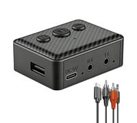 Greatzer Adaptateur Audio Bluetooth 6.0 Émetteur & Récepteur 2-en-1, Bluetooth Adapter Receiver Transmitter, pour Voiture,TV,Enceintes & Chaîne HiFi avec RCA,Câbles AUX 3.5mm & RCA, Lecture USB, HiFi