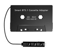 Greatzer Adaptateur Cassette Voiture Récepteur Bluetooth 5.1 Voiture Universel Adaptateur pour Cassette Lecteur CD avec Microphone Intégré Appels Mains Libres Hi-FI Stereo pour DVD Radio Noir