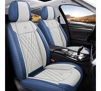 GREB Housse de Siège de Voiture pour Audi S4 B9 Sedan 2018 2019 2020, Confortable Respirant Cuir étanche Antidérapants Siège Auto Protecteur,D Blue-Beige