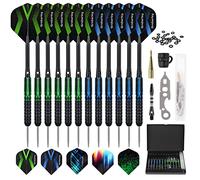 Grebarley Fléchettes avec pointe en métal, 6 pièces de 20 grammes et 6 pièces de 22 grammes Fléchettes professionnelles en acier