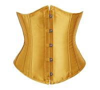 Grebrafan Classique Corset Serre Taille Satin Bustier de Mariage (EUR(42-44) 3XL, Jaune)