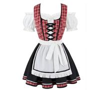 Grebrafan Robe Oktoberfest Femme Dirndl Costume Bavarois Noir Rose Medium