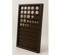 GRECA Vitrine Collections Pièces Finition Vernis Noyer Idéal pour exposer votre collection (50 x 5 x 70 cm)