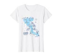Grèce Amants des îles grecques Carte Corfou T-Shirt Graphique avec Valeur