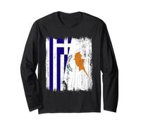 Grèce Chypre Demi-Drapeau Grec Patrimoine chypriote Manche Longue