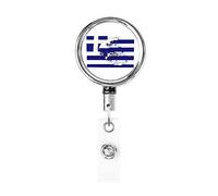 Grèce drapeau carte porte-Badge rétractable bobine Clip porte-carte d'identité pour infirmière étudiant employé de bureau