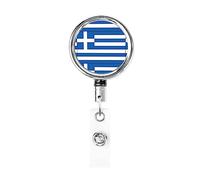 Grèce drapeau rétractable porte-Badge bobine Clip porte-carte d'identité pour infirmière étudiant employé de bureau