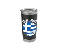 Grèce Lié Pays Voyage Drapeau Grec Vacances Voyage Gobelet isotherme en acier inoxydable double paroi