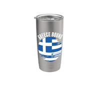 Grèce Lié Pays Voyage Drapeau Grec Vacances Voyage Gobelet isotherme en acier inoxydable double paroi