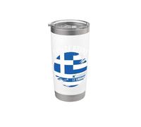 Grèce Lié Pays Voyage Drapeau Grec Vacances Voyage Gobelet isotherme en acier inoxydable double paroi