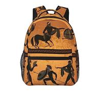 Grèce Noir Figure Poterie Mythologie grecque antique Centaure Sac à dos d'école Casual Sac à bandoulière College Bookbag Voyage Randonnée Sac à dos, multicolore, taille unique