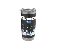 Grèce voyage vacances souvenir architecture grecque drapeau grec Gobelet isotherme en acier inoxydable double paroi
