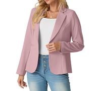 GRECERELLE Blazer à manches longues pour femme - Style décontracté et élégant - Pour le travail et le travail - Avec poches à boutons - 36-48