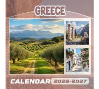 Greece Calendar 2026-2027: 18 Months of The Animal from Sep 2026 to Dec 2027,Square 8.5 x 8.5 Inches Gift For Organizing & Planning