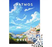 Greece Patmos Puzzle 1000 Pièces, Cadeau De Fin D'année, 52x38cm/1000pcs | Pour une séance de puzzle après une journée chargée : ce puzzle adulte 1000 pièces associe concentration et détente.