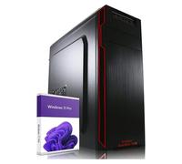 Greed® Basic V2 PC avec AMD Ryzen 5 4600G - Ordinateur Rapide + Ordinateur de Bureau à Domicile avec 4,2 GHz, 8 Go RAM/RAM - 256 Go SSD - DVD+RW - USB3.1 - Wi-FI, avec Windows 11 Pro