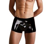 GREEFEI Boxer en Latex pour Homme,Caoutchouc Shorts avec Empiècement à l'entrejambe,Vêtements Lingerie de Club