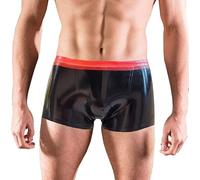 GREEFEI Boxer Latex pour Homme,Caoutchouc Naturel Boxers Homme Fait Main avec Bords Rouges,sous Vêtements Hommes Club Costumes XL